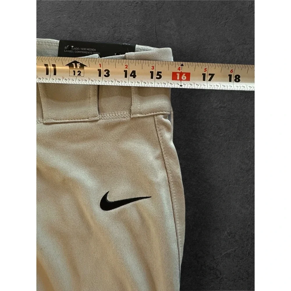Nike Vapor Pro Baseball Pants Mens Medium Long Light Grey 747235-052 Straight